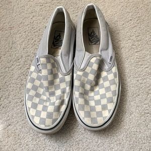 Grey blue checker print vans size womens 9